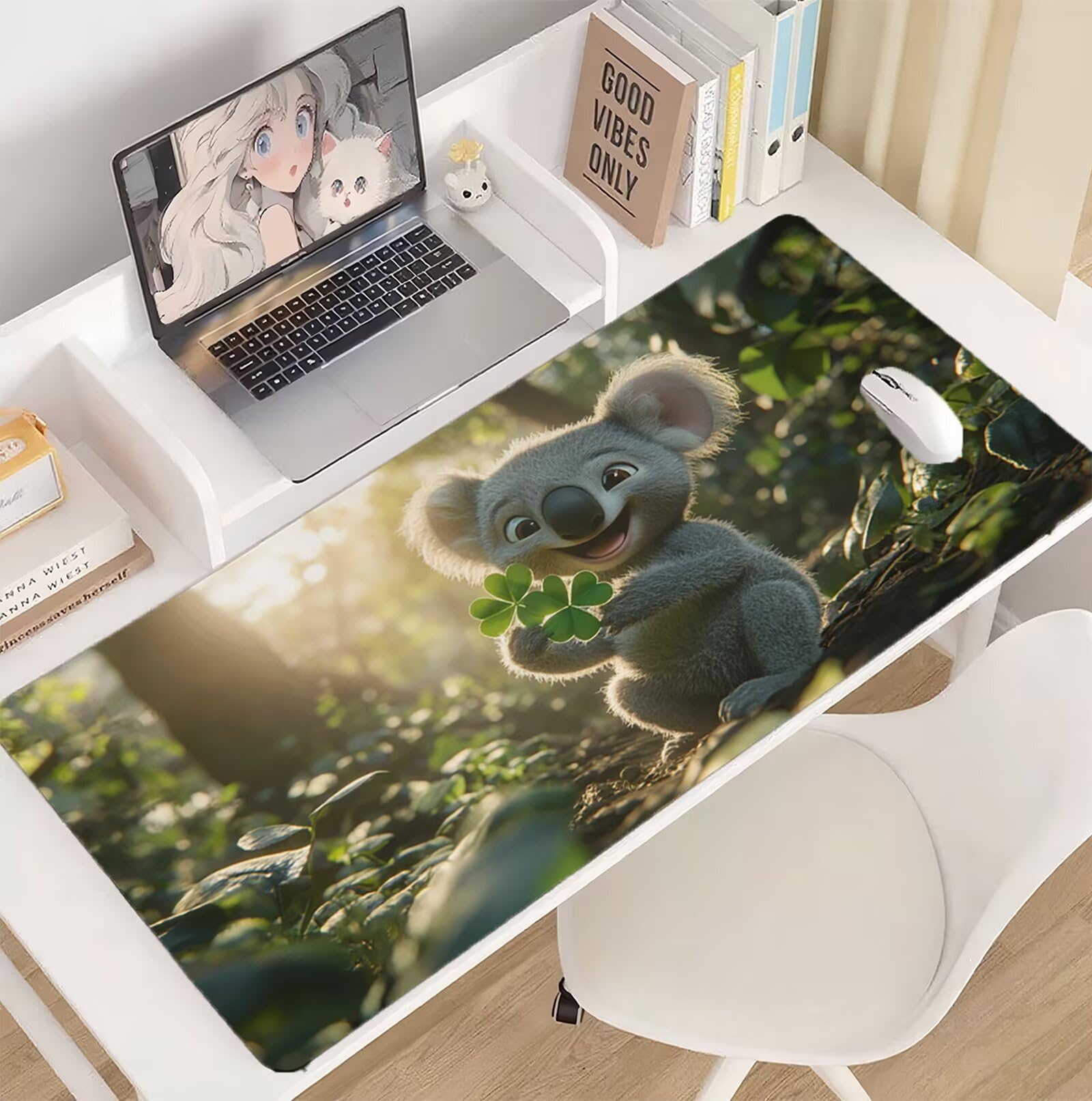Podkładka pod mysz Koala 1500 x 800 mm leśna podkładka pod mysz duża japońska podkładka pod mysz antypoślizgowa gumowa powierzchnia szwy na krawędziach mata biurkowa do komputera domowego biura