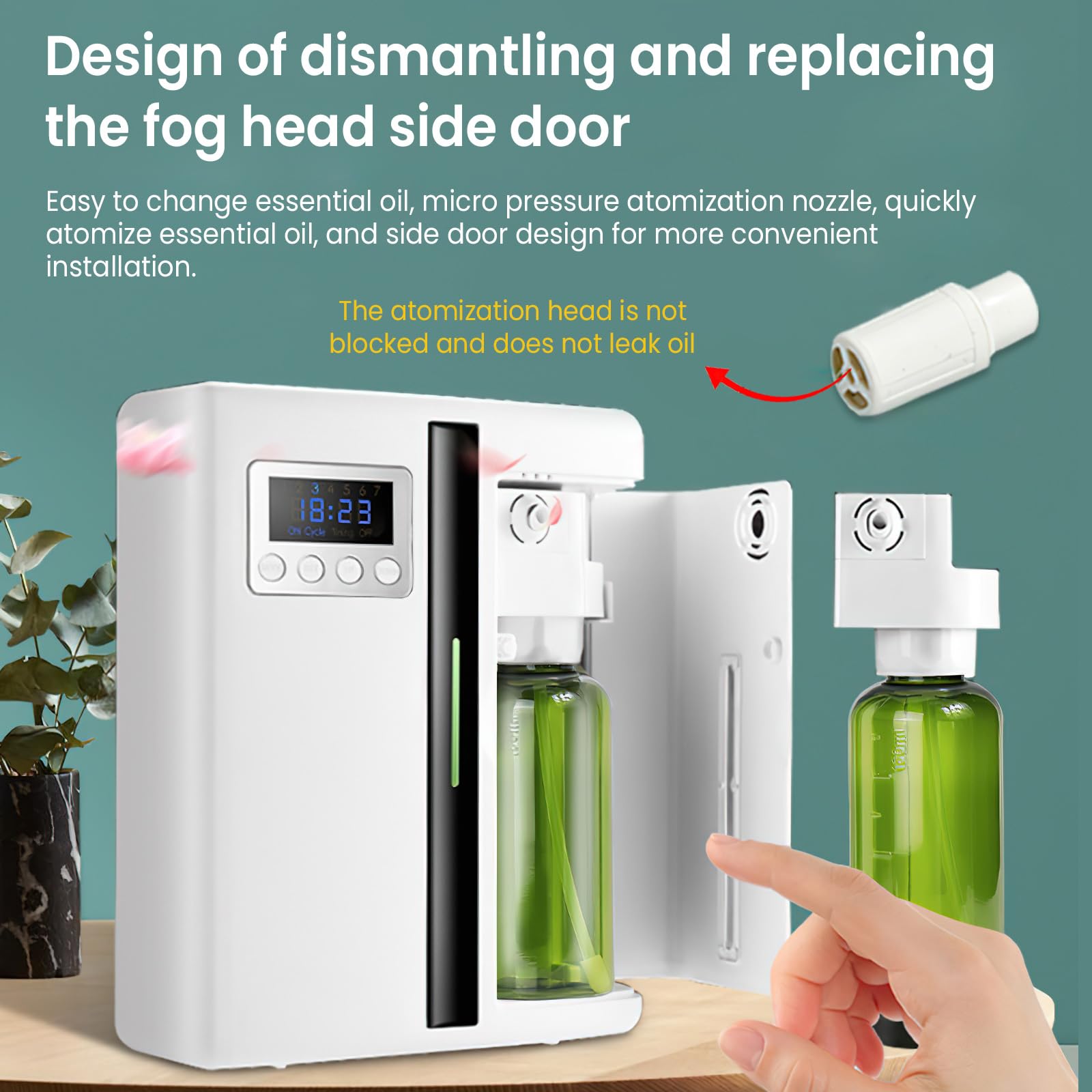 Difusor de aceites esenciales, difusor de aromas humidificadores difusor, difusor ultrasónico de aceites esenciales eléctrico con cronometraje automático, depósito de 160 ml (blanco)