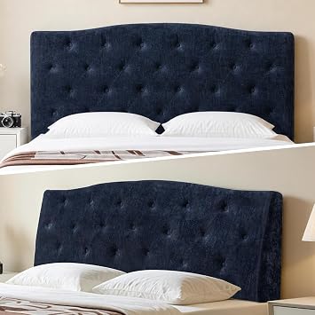 Vamcheer Queen Upholstered Headboard Navy Blue, No Assembly