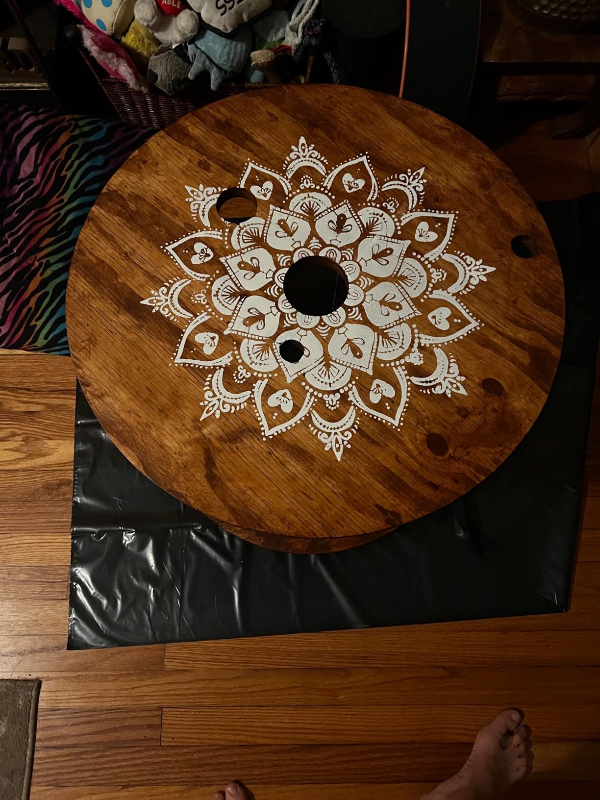 A Mesmerizing Masterpiece - 18x10 Inch Mandala Stencil for Table Painting!