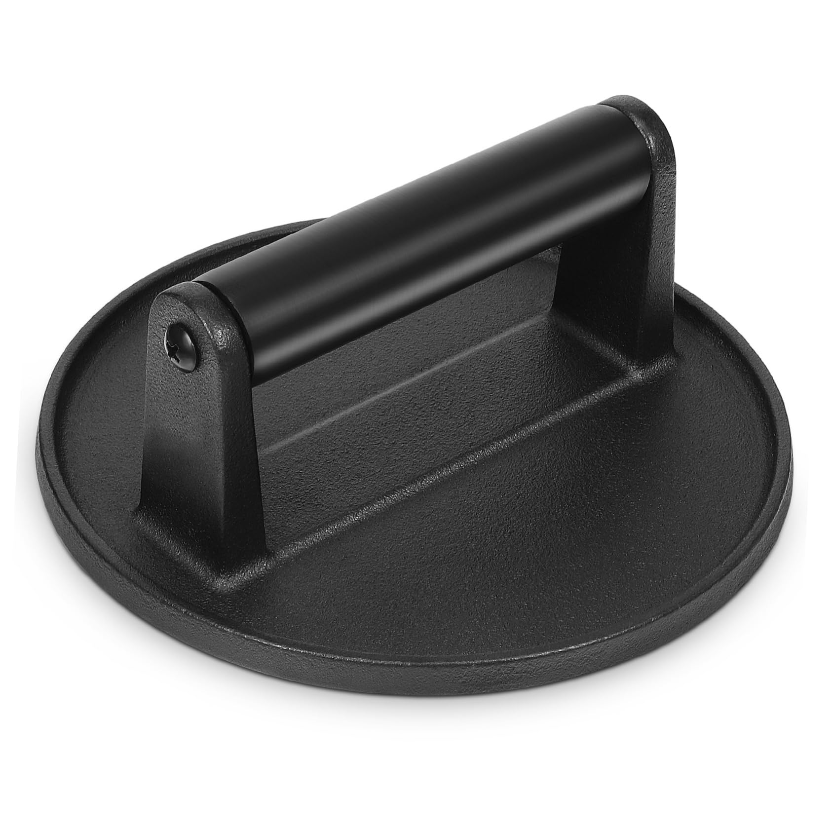 PRETYZOOM Cast Iron Round Burger Press with Handle for Griddle Cooking Even Pressure Distribution for Hamburgers Meats Durable Kitchen Tool for Smashed Burgers More