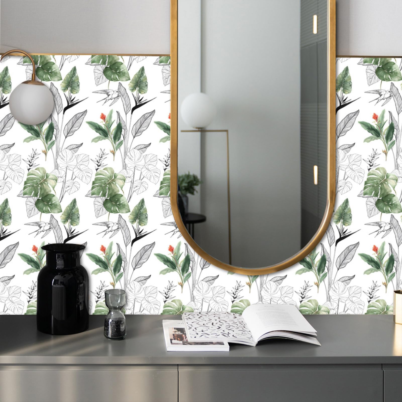 Stickers muraux Autocollants à Motifs Animaux et Plantes pour Salle de Bain, crédence de Cuisine, Vinyle Auto-adhésif imperméable et résistant à l'huile, décoration intérieure