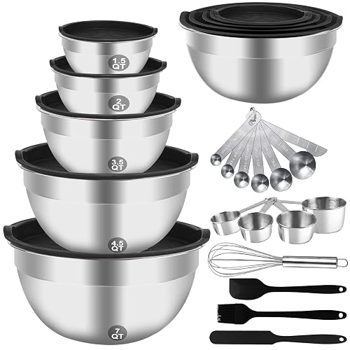 WEPSEN Mixing Bowls Set, 25PCS Stainless Steel Mixing Bowl with