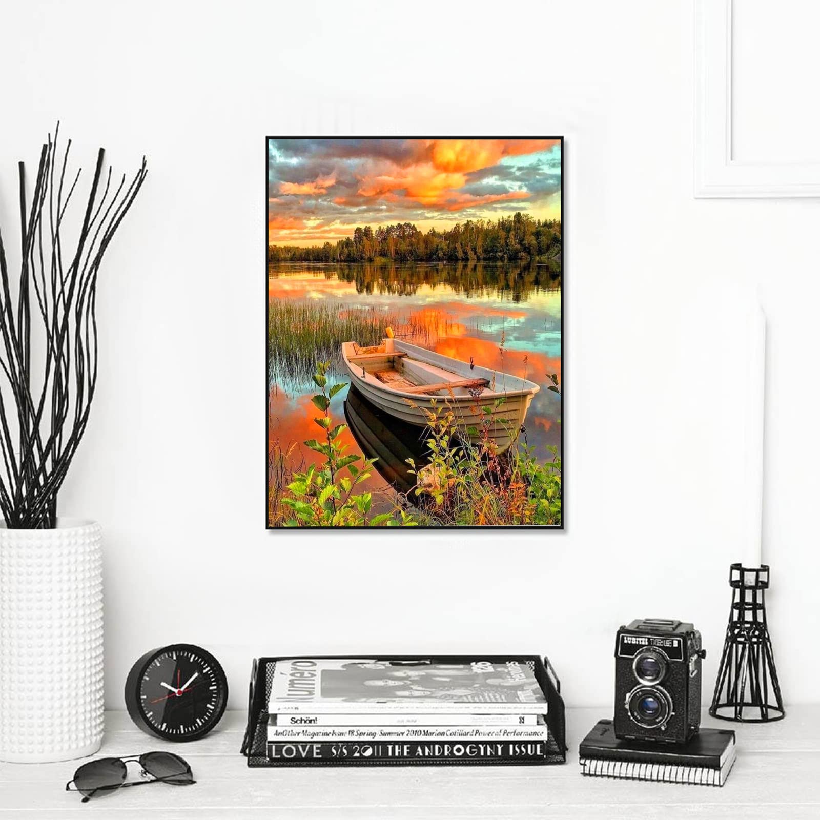 GemZono Diamond Painting Kit Schwanensee - 5D Diamantmalerei Für Erwachsene, 30x40 Cm