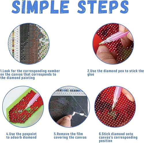Miniatura 6 de REWIS Kits de pintura de diamantes 5D para adultos, ingeniero eléctrico de arte de diamantes, pintura de puntos de diamante para decoración de