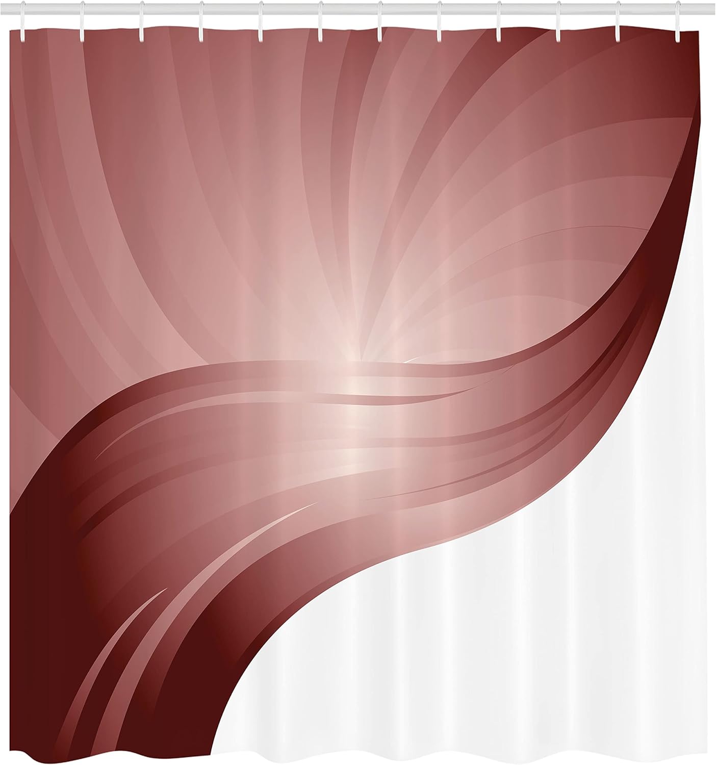 Ambesonne Contemporary Shower Curtain, Spiraling Stripes with Monochrome Tones Modern Art Inspirations Abstract, Cloth Fabric Bathroom Decor Set with Hooks, 69" W x 70" L, Taupe Mauve