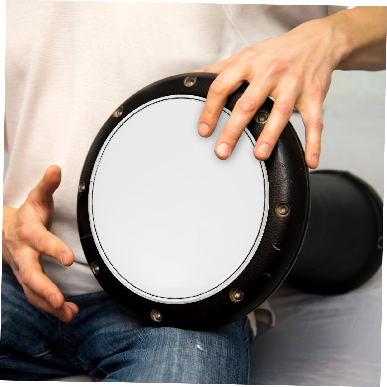 GOOHOCHY 10 Inch Universal Drum Skin Cream White Jazz Drum Head Replacement Pet Film Head for Percussi