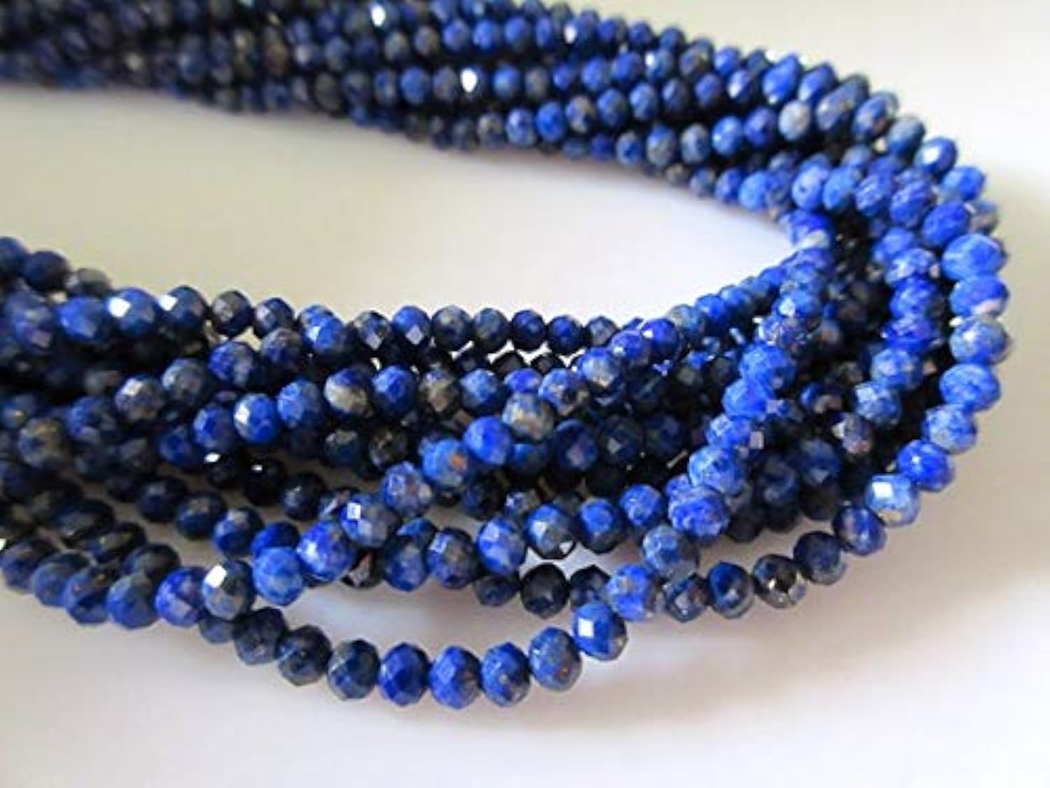 Perles en lapis lazuli naturel 3mm à facettes de qualité supérieure pour joaillerie