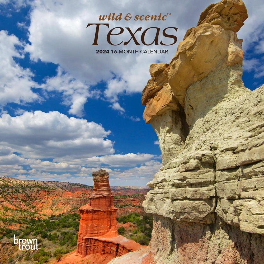 Texas Wild & Scenic 2024 7 x 14 Inch Monthly Mini Wall Calendar