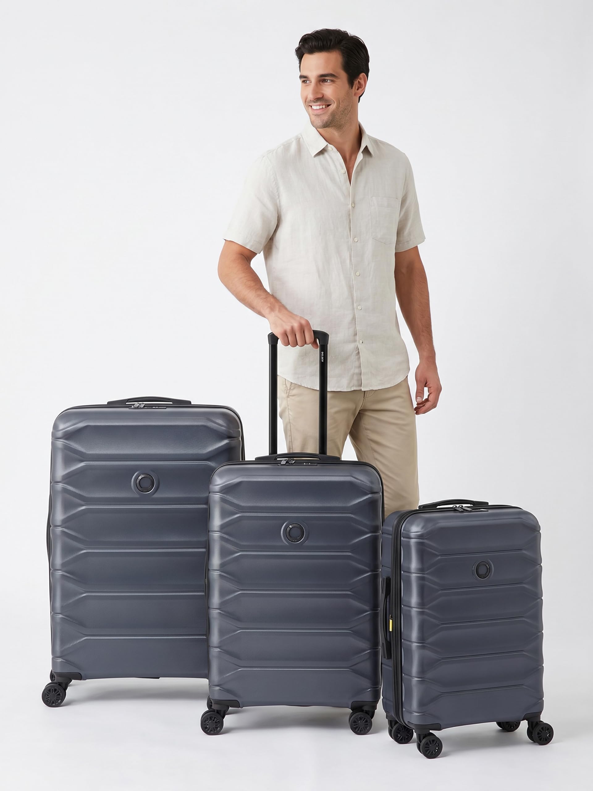 DELSEY _Meteor_Parent, Bleu océan., 3-Set (S/M/L), Bagages rigides
