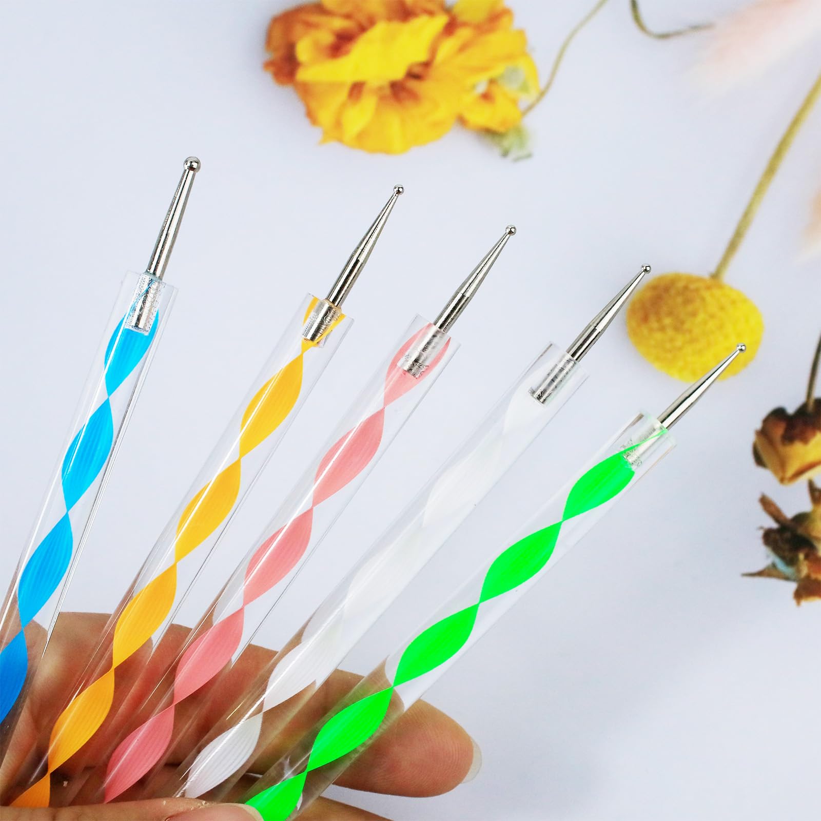 8 Pcs Nail Art Design Tools 5 Pca Dotting Pens with 3 Pcs Nail Painting Brushes — view 2