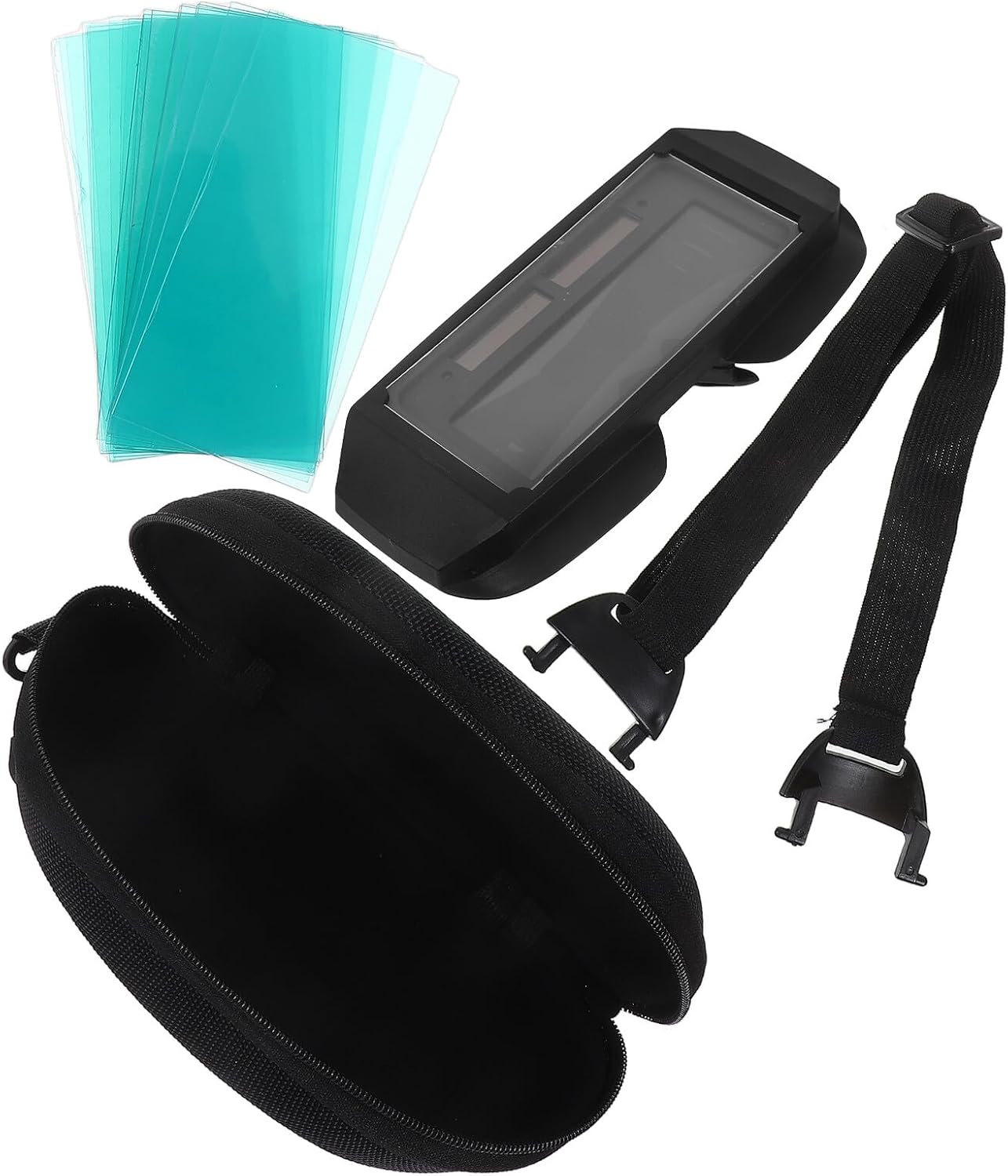 Totority Auto Darkening Welding Goggles Protective Eyewear, UV Arc Protection, Adjustable Fit for Tig Mig Welding, Includes Carry Case and 20 Replacement Protective Covers