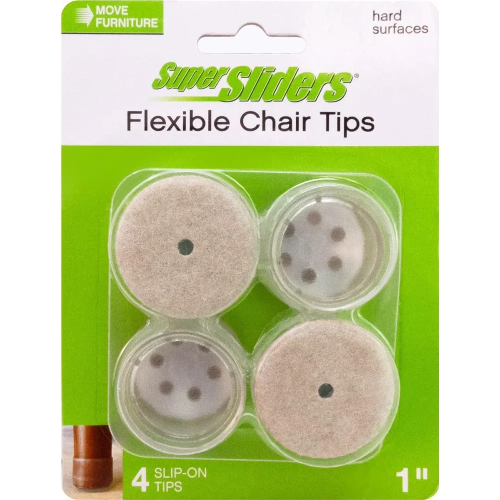Fieltro Adhesivo Gorros for Patas de Silla Protectores Suelo Fieltro | Juego de 4 almohadillas transparentes for muebles de 1 pulgada, antideslizantes