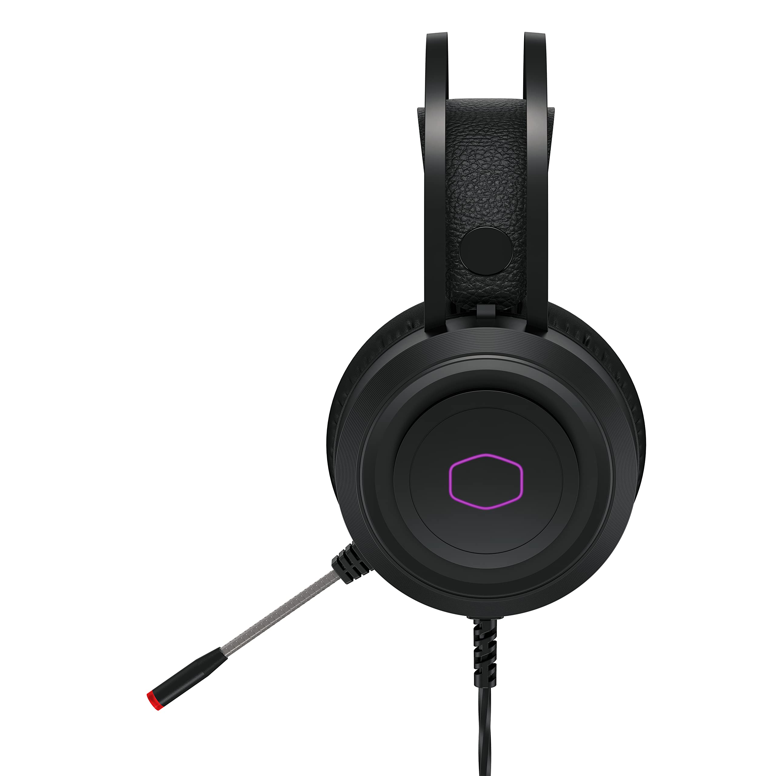 Cooler Master CH321 Auriculares Gaming: Casco Over-Ear, Transductores de Neodimio 50 mm, Micrófono Omnidireccional, Almohadillas Extraíbles de Cuero PU, Compatible con PC y Consolas, USB Tipo A