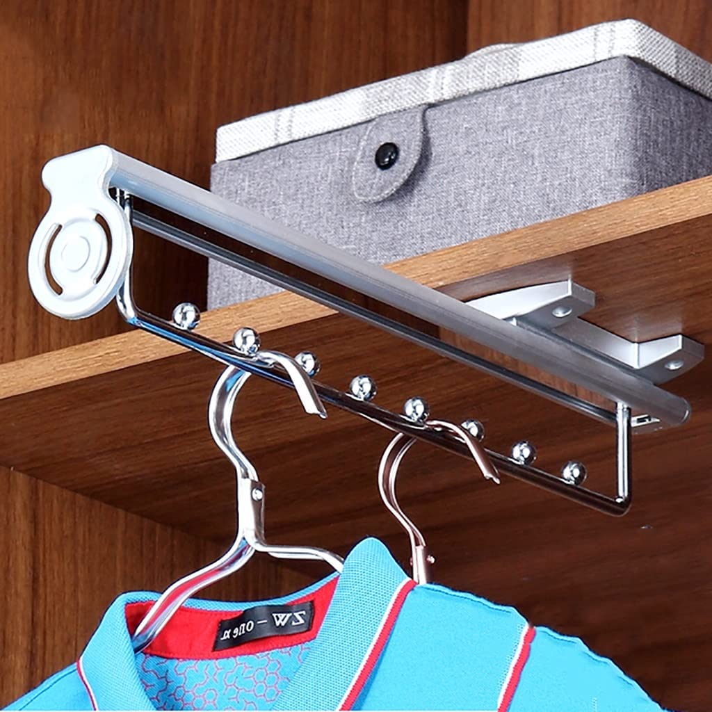 corner wardrobe， Clothes Rail For Wardrobe,Telescopic Pants Hanger Adjustable,Extendable Closet Rod Space Saving(400mm)