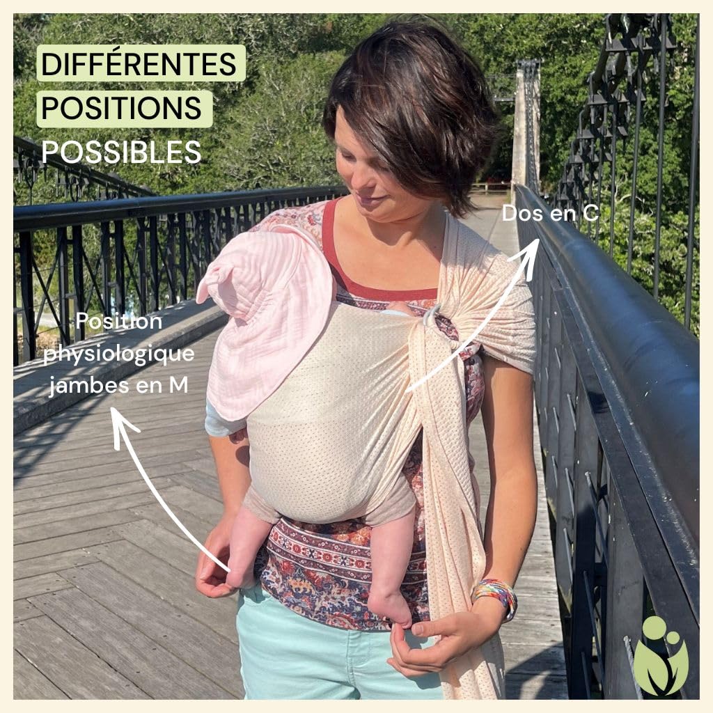 Naturioù R'Sling Écharpe de Portage Sans Noeud Mesh Anti-Chaleur Beige