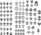 Tree of Life Collection, Cdr, Eps, Dxf, Dwg and SVG. Vector Files, Laser Cutting