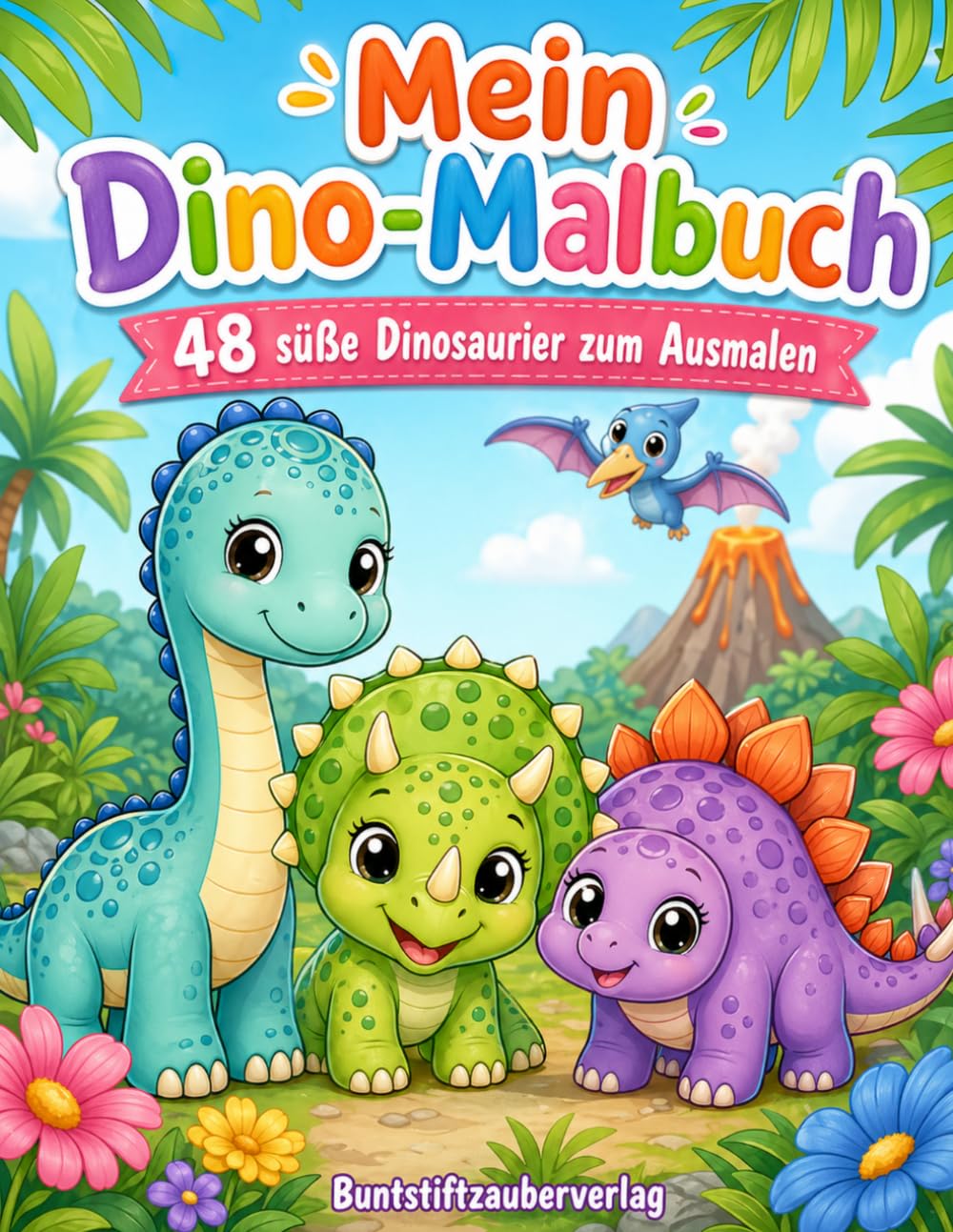 Mein Dino-Malbuch: 48 süße Dinosaurier zum Ausmalen