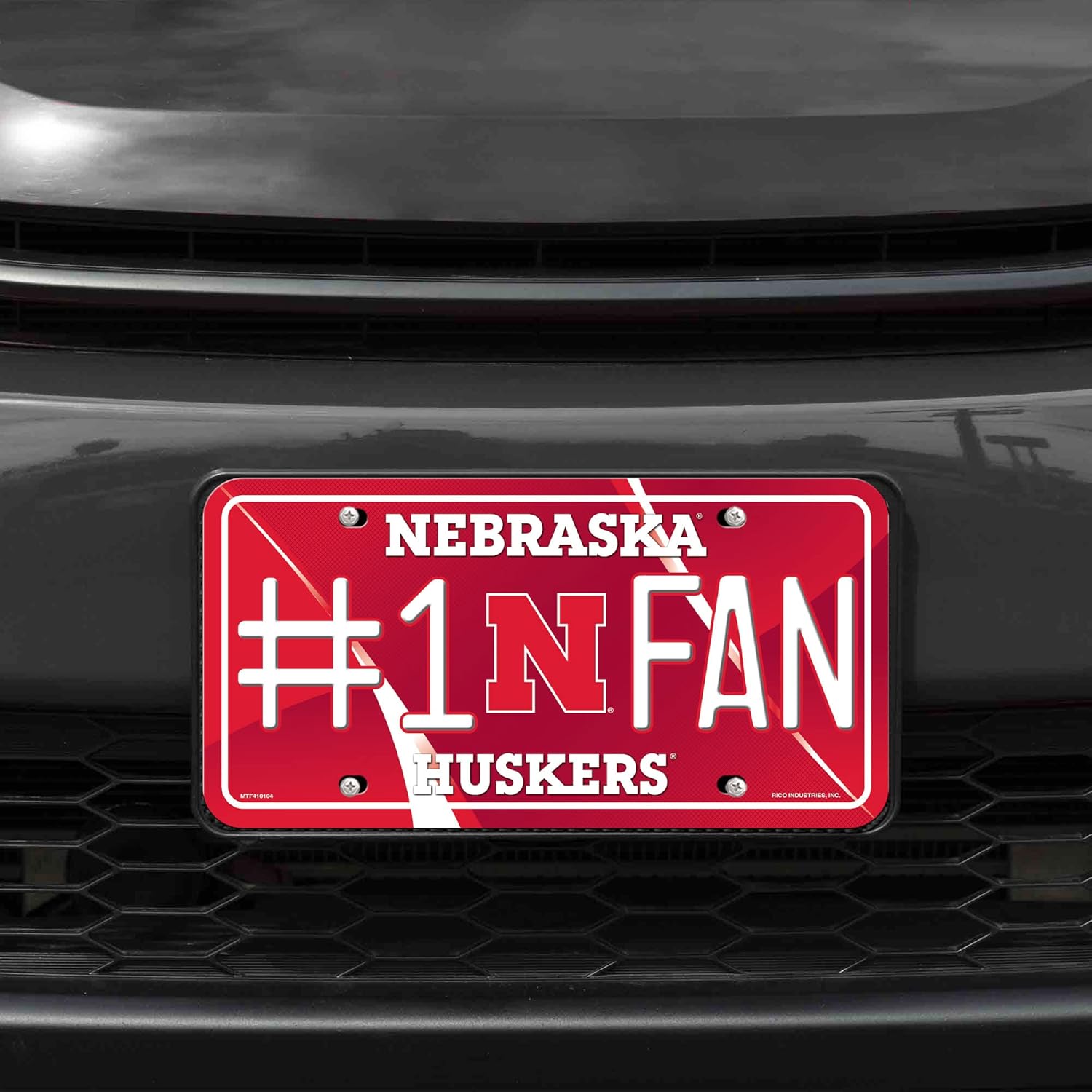 Rico Industries NCAA Nebraska Cornhuskers #1 Fan Metal Auto Tag 8.5" x 11" - Great For Truck/Car/SUV