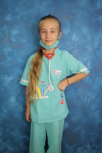 Miniatura 3 de lontakids Disfraz de médico animal para niños, juego de rol, veterinario, juego de simulación con kit médico
