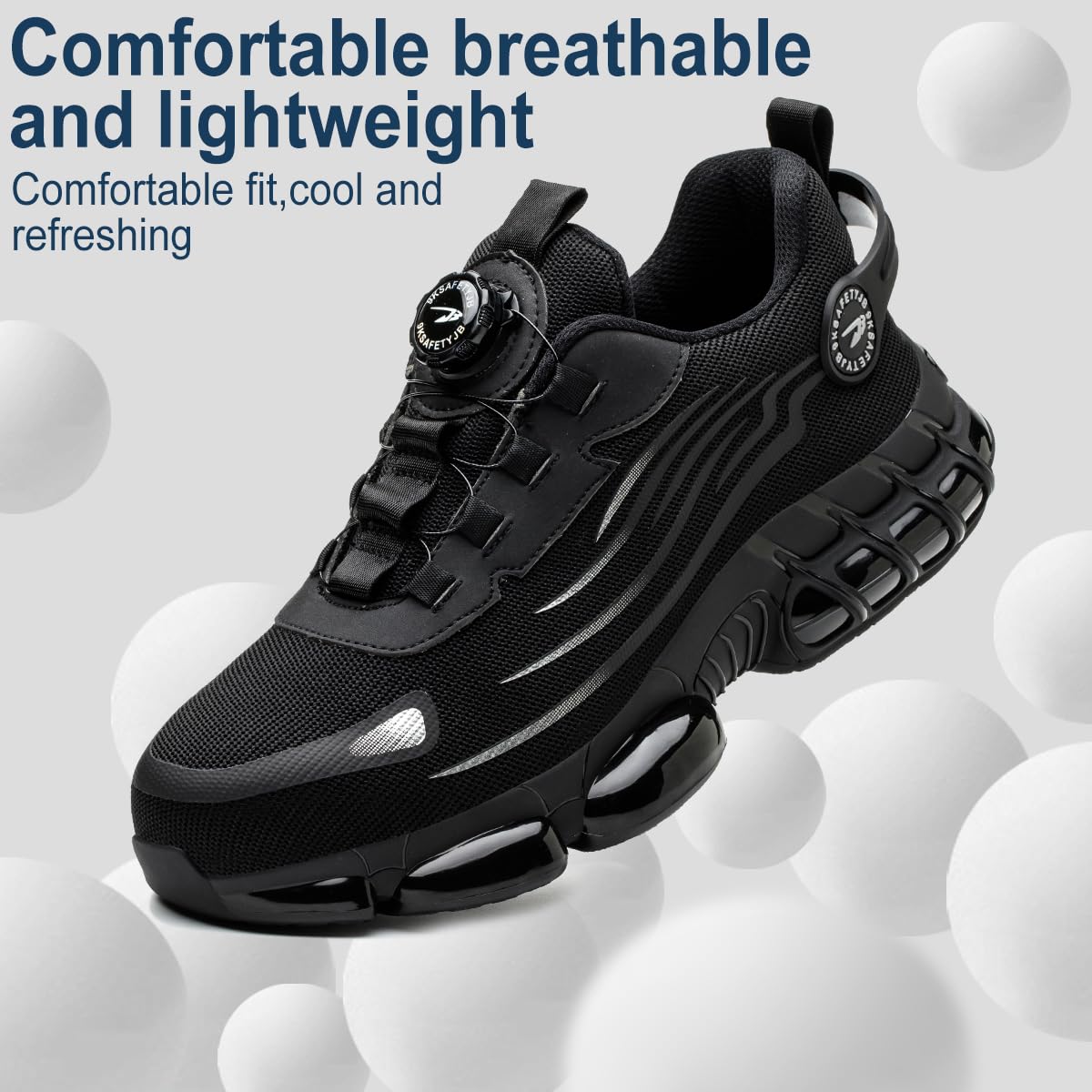 Zapatos de Seguridad para Hombre Mujer Ligero Zapatillas de Seguridad Comodo Zapatos de Trabajo con Punteras de Acero Transpirable Antideslizantes 38-46 EU