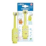 Dr. Brown\'s ToothScrubber Toddler Toothbrush, Triple-Sided Training Toothbrush with Suction Cup Base, Green Monster, Baby Oral Care, Ages 1-4 Years