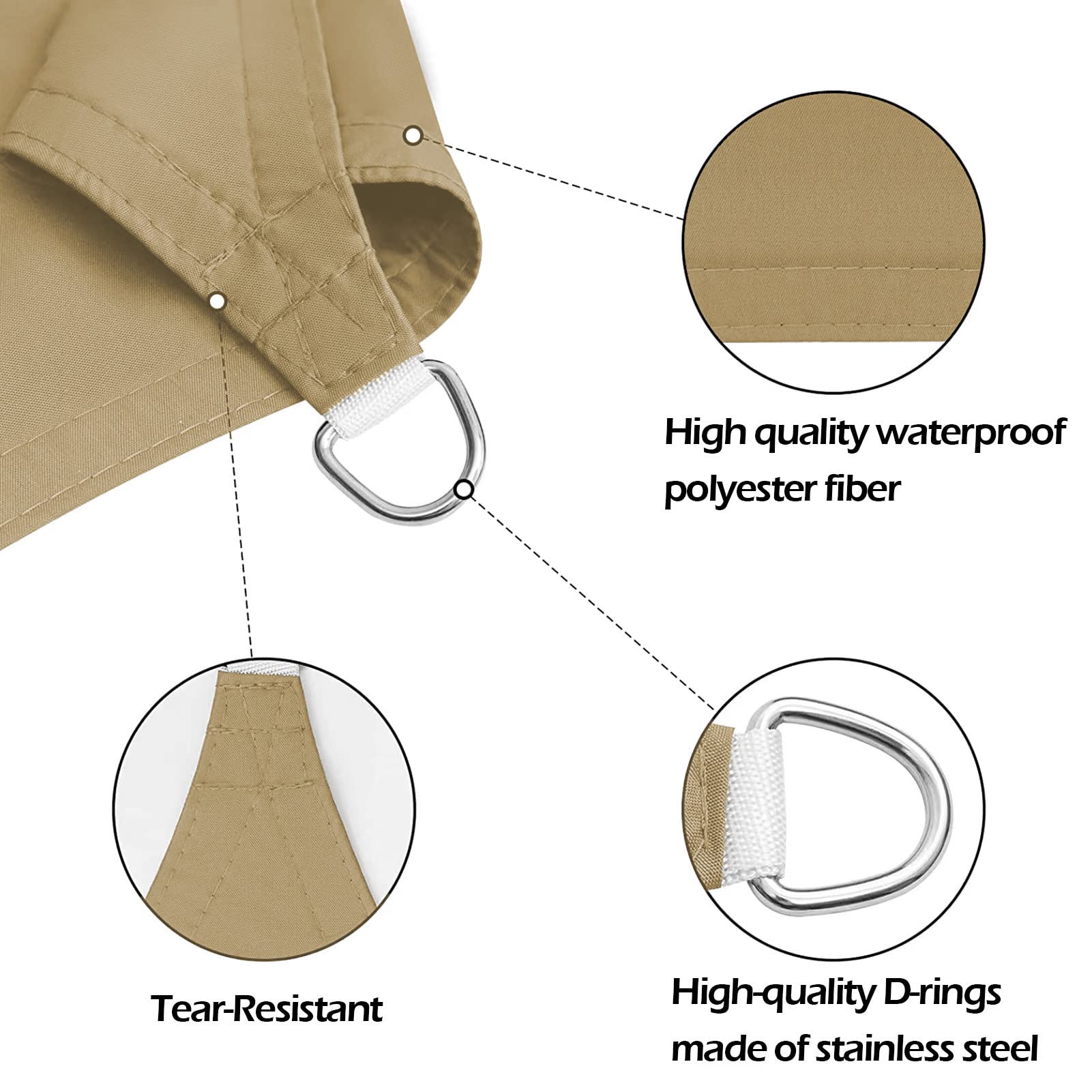 Voile d'ombrage imperméable et anti-UV de 0,9 x 6,1 m, tissu d'extérieur robuste pour terrasse et terrasse, pare-soleil coupe-vent de qualité commerciale, idéal pour événements et jardins