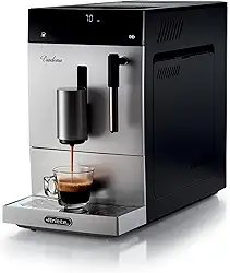 Ariete 1452 Diamante, Máquina de Café Automática, 1200 W, Pressão 19 bar, Café Expresso, Americano e Água Quente, Dispositivo para Cappuccino, Display LED, Bico Ajustável, Frontal Prata, 220V