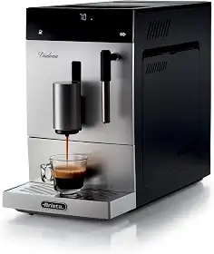 Ariete 1452 Diamante, Máquina de Café Automática, 1200 W, Pressão 19 bar, Café Expresso, Americano e Água Quente, Dispositivo para Cappuccino, Display LED, Bico Ajustável, Frontal Prata, 220V