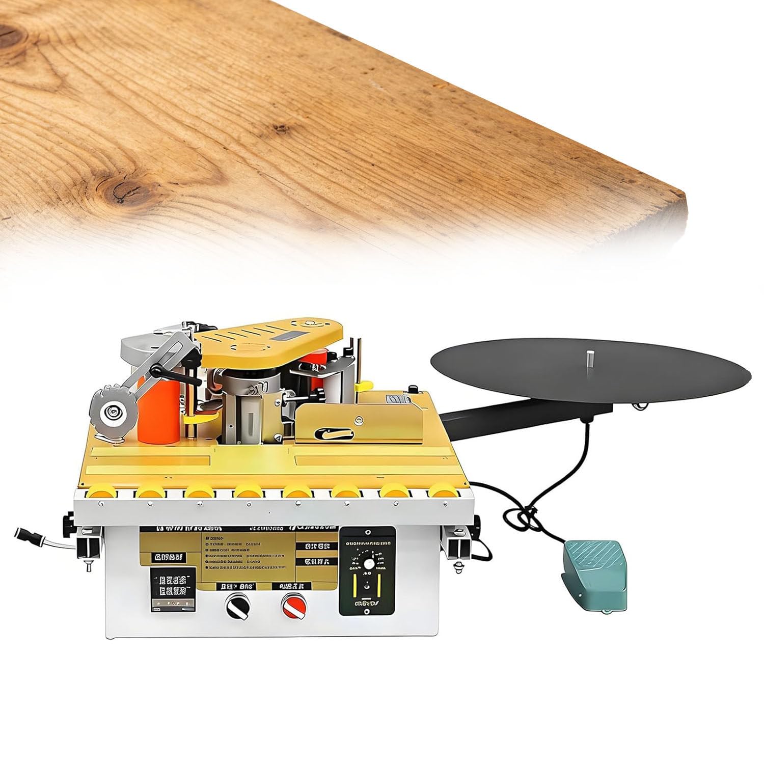 Ymnogjie Edge Banding Machine for Woodworking, Temperature Control, Automatic Gluing and Cutting Machine, Adjustable Speed with Microcomputer Control