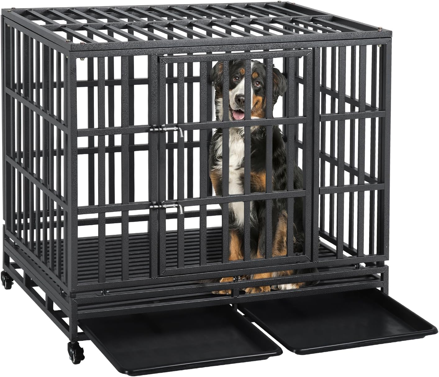 HIDOG 42inch Heavy Duty Dog Cage for Medium and Large Dogs