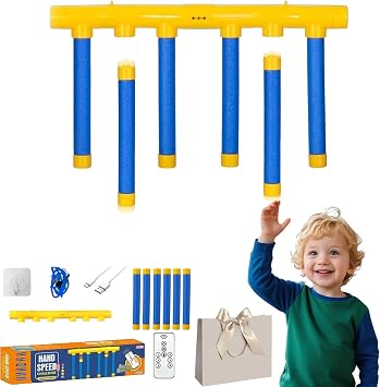 Reflex Game, Reflex Drop Sticks Challenge Game with Remote, 3-Speed Reflective Drop Stick Game, Falling Sticks Challenge, Hand Eye Coordination Game for Kids and Adults