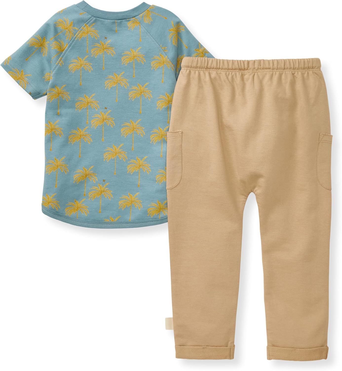 Burt's Bees Baby Baby Boys Short Sleeve Shirt and Pant Set, Top & Bottom Outfit Bundle, 100% Organic Cotton - Image 2