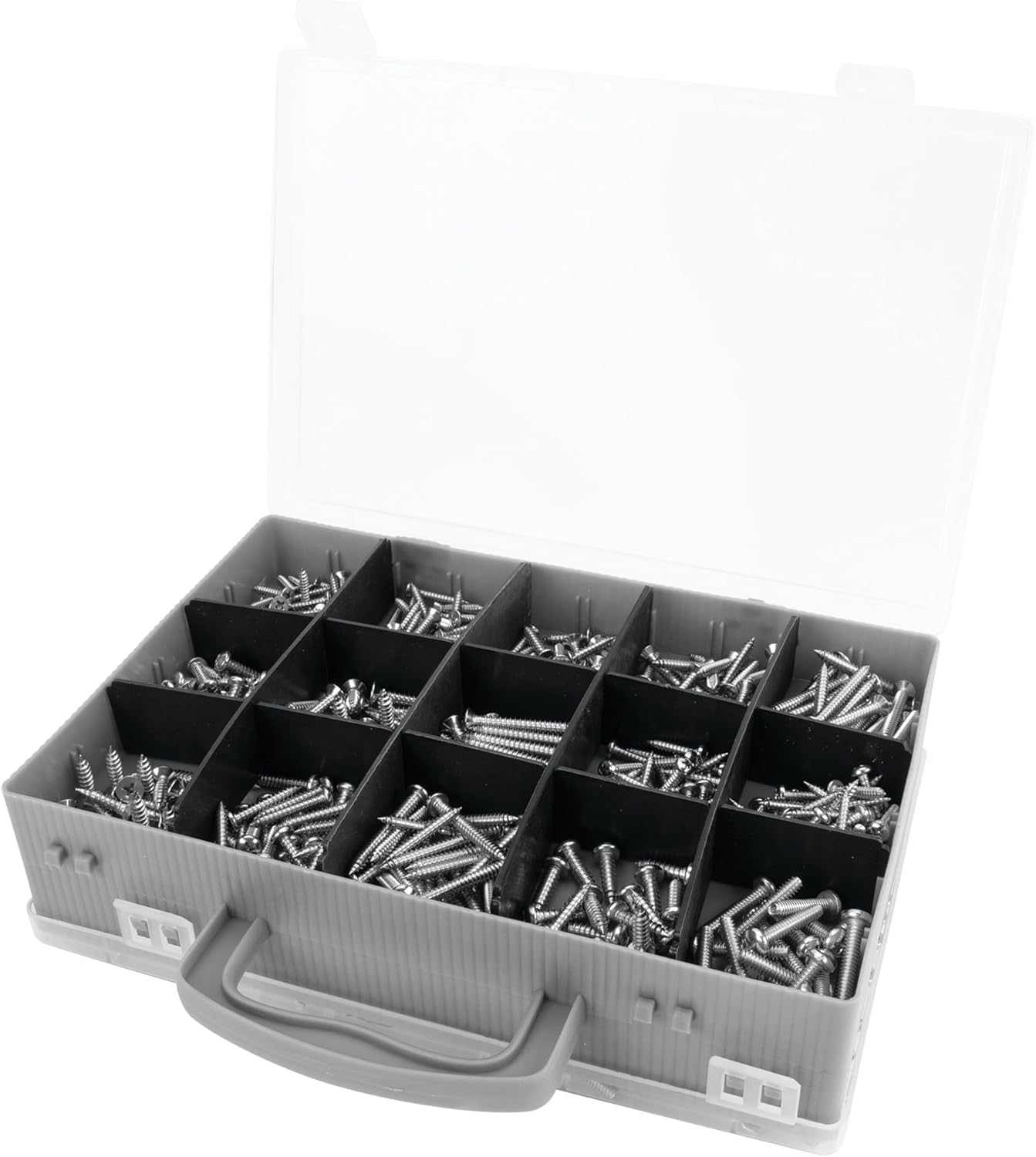Performance Tool W5355 1,120pc Hardware Assortment (Pan Heads, Oval Head & Machine Screws, Hex Nuts & Flat Washers)