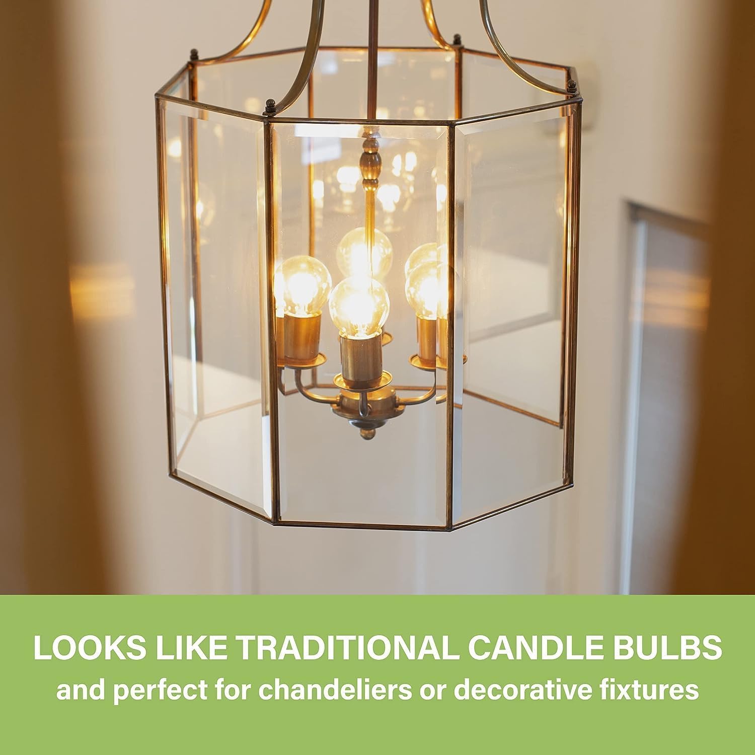 G16.5 Led Bulb 6W Soft White 3000k E12 Led Candelabra Bulb 60 Watt for Chandeliers,Ceiling Fan,Vanity Globe Light Bulb,AC120V,Clear Glass,6Pack