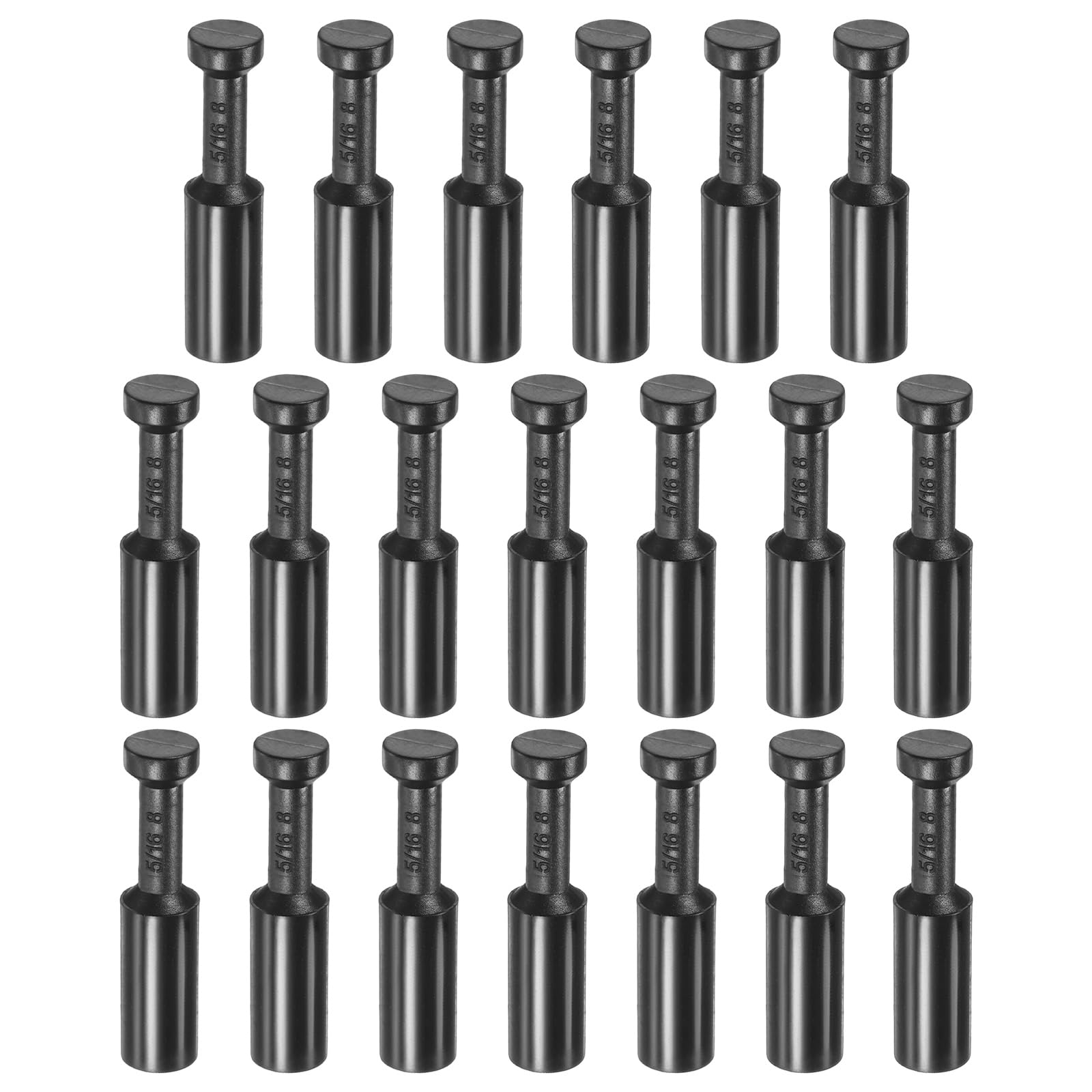 M METERXITY 20-Pack Drip Irrigation End Plugs, 5/16 Inch Push-to-Fit Quick Connect End Cap Fittings for Pipe Tubing/Garden Lawn Drip Irrigation System, Tubing Plug Accessories [Black]