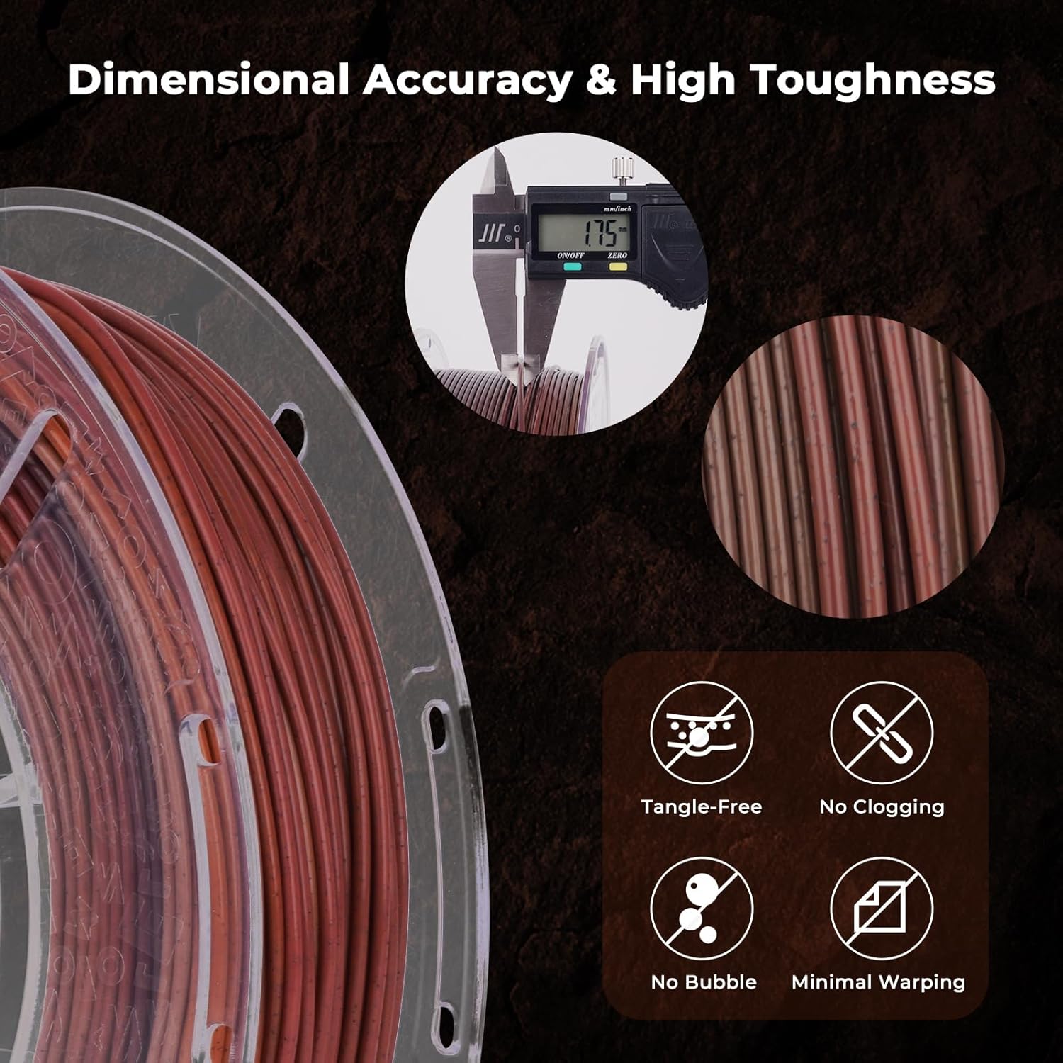 AMOLEN Marble PLA Filament 1.75mm Bundle, Rainbow Rock PLA 3D Printer Filament, 3D Printing Filament Dimensional Accuracy +/- 0.02 mm, 200gX 4 Spools Fit Most FDM Printer