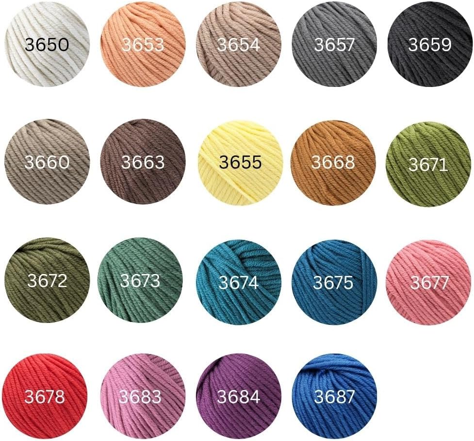 Aran-Weight 100% Superwash Fine Merino Wool Knitting and Crochet Yarn, Mulesing-Free, 5 x 50g Balls - Purely Merino Aran 3684 Dark Fruits