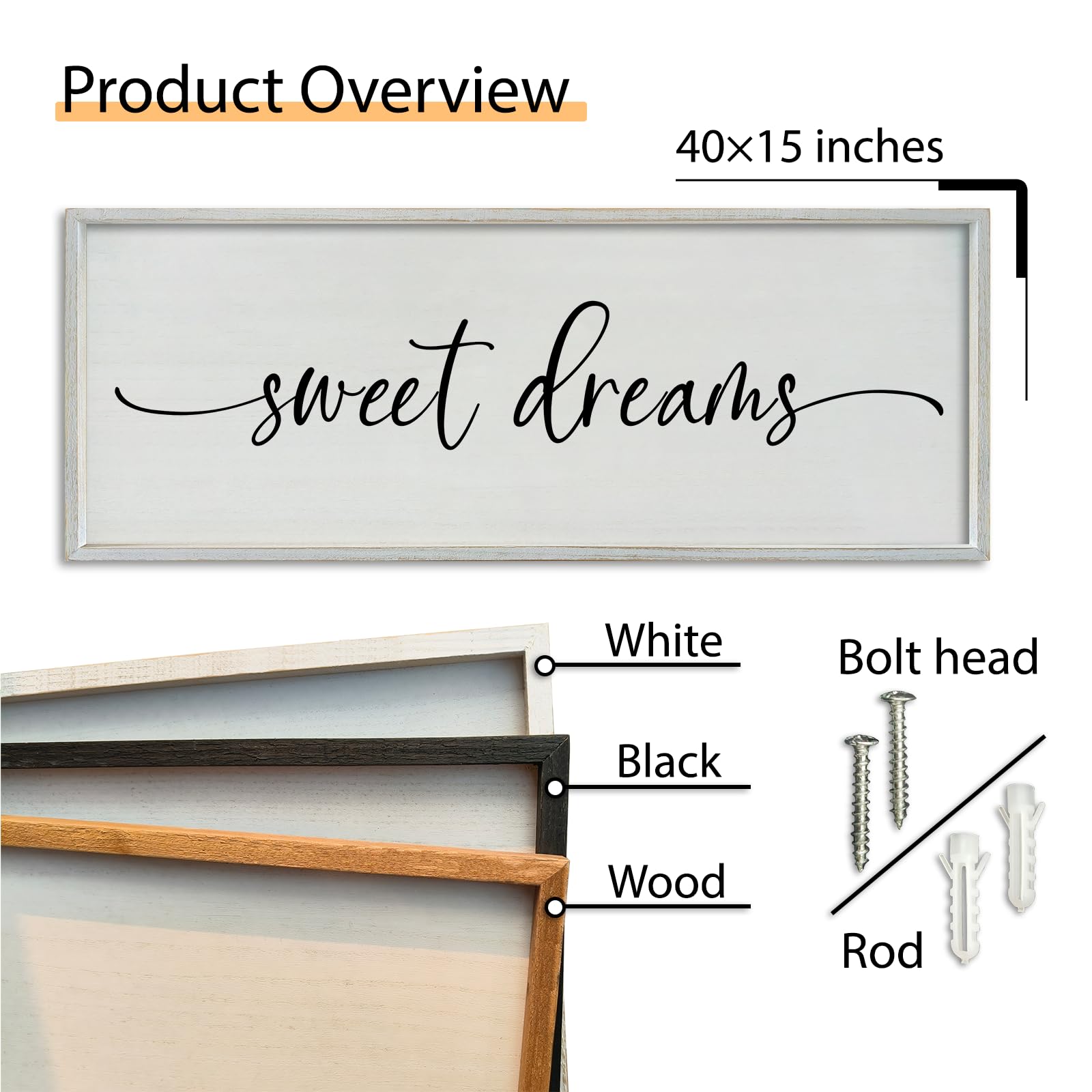 SRSZHIYUE Sweet Dreams Wall Decor Above Bed 40