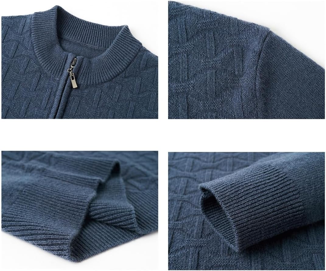 [murfeko] セーター メンズ 厚手 暖かい ウール トップス ニットセーター ジッパー カジュアル ハーフネック 柔らかい