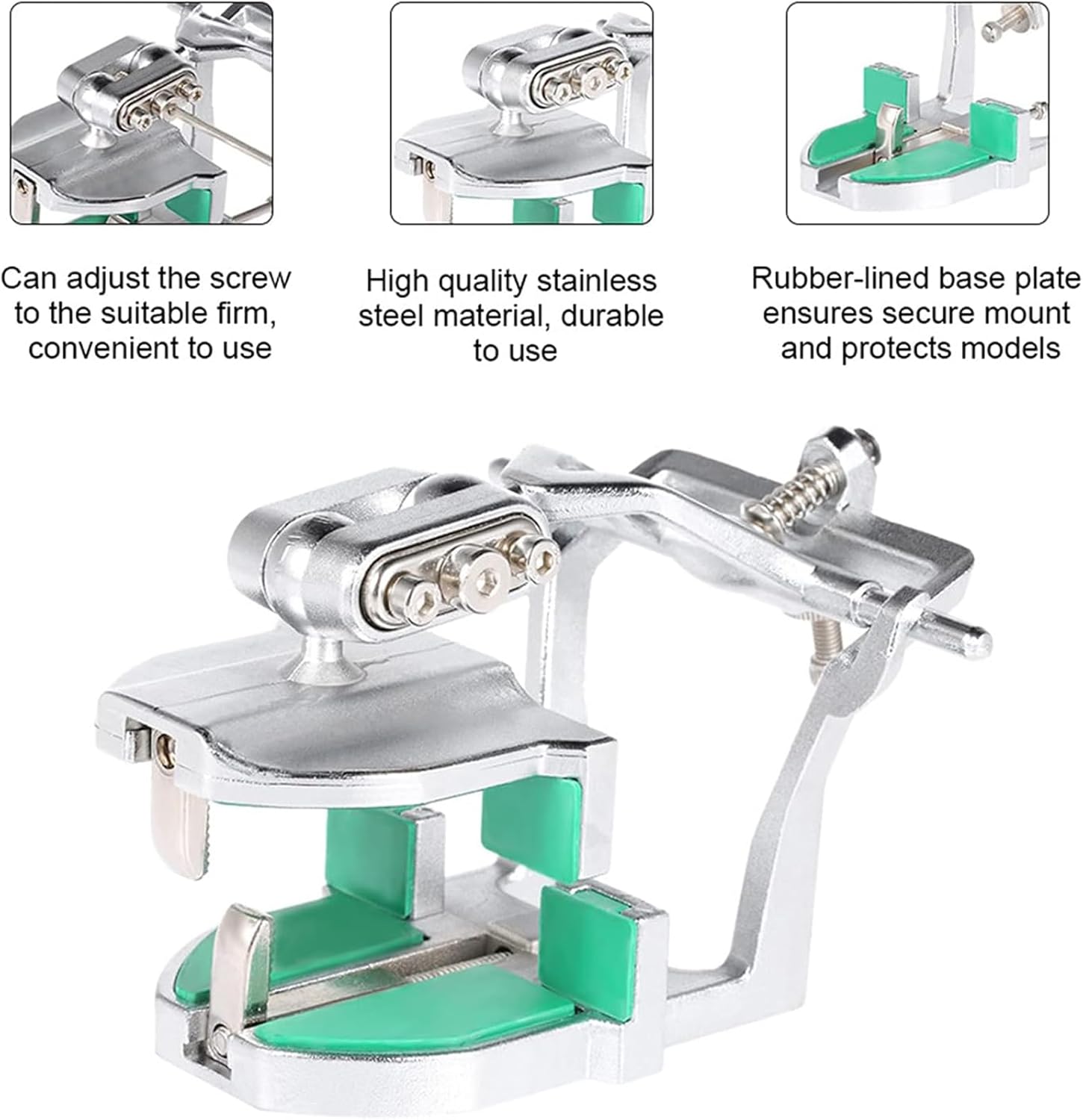 Adjustable Dental Tooth Articulator, Articulator Dental Lab Tool with Screw Driver, Assists in Prosthodontic Appliances, Suitable for Dental Laboratory Dentists and Students Learning