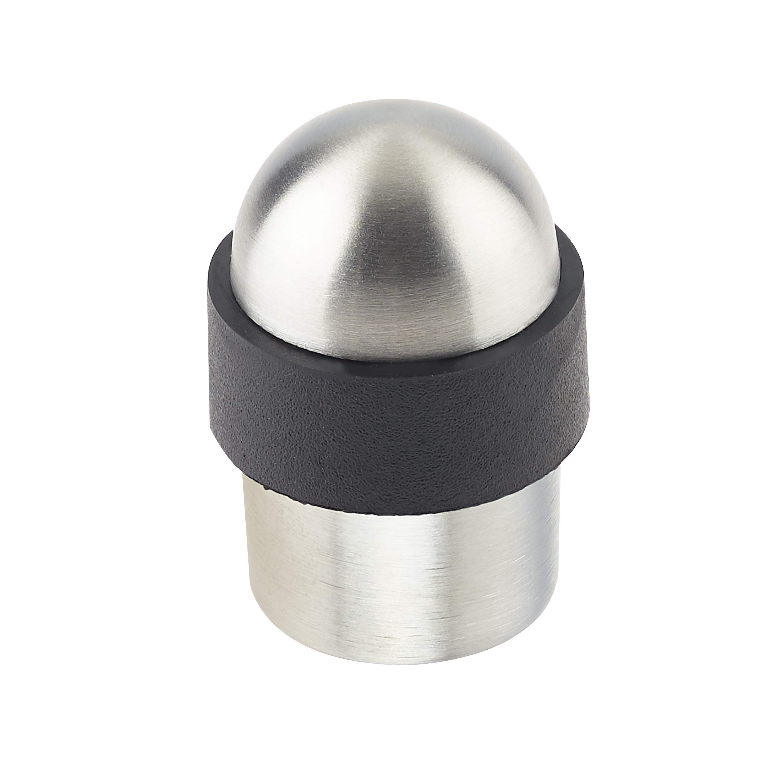 Eai Silver Door Stop Floor Mounted Concealed Fixing Dome Top Satin Stainless Steel 30Mm Diameter (01)