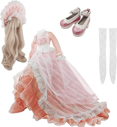 Proudoll 1/3 BJD - Conjunto de ropa para muñeca, precioso vestido de vestido rosa, conjunto de traje de princesa Olina compatible con muñecas SD de