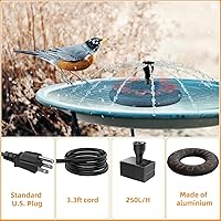 Vista 6 de Calentador de baño para pájaros para exteriores con bomba de agua, descongelador para baños de pájaros con control termostático y cable de 3.3 pies
