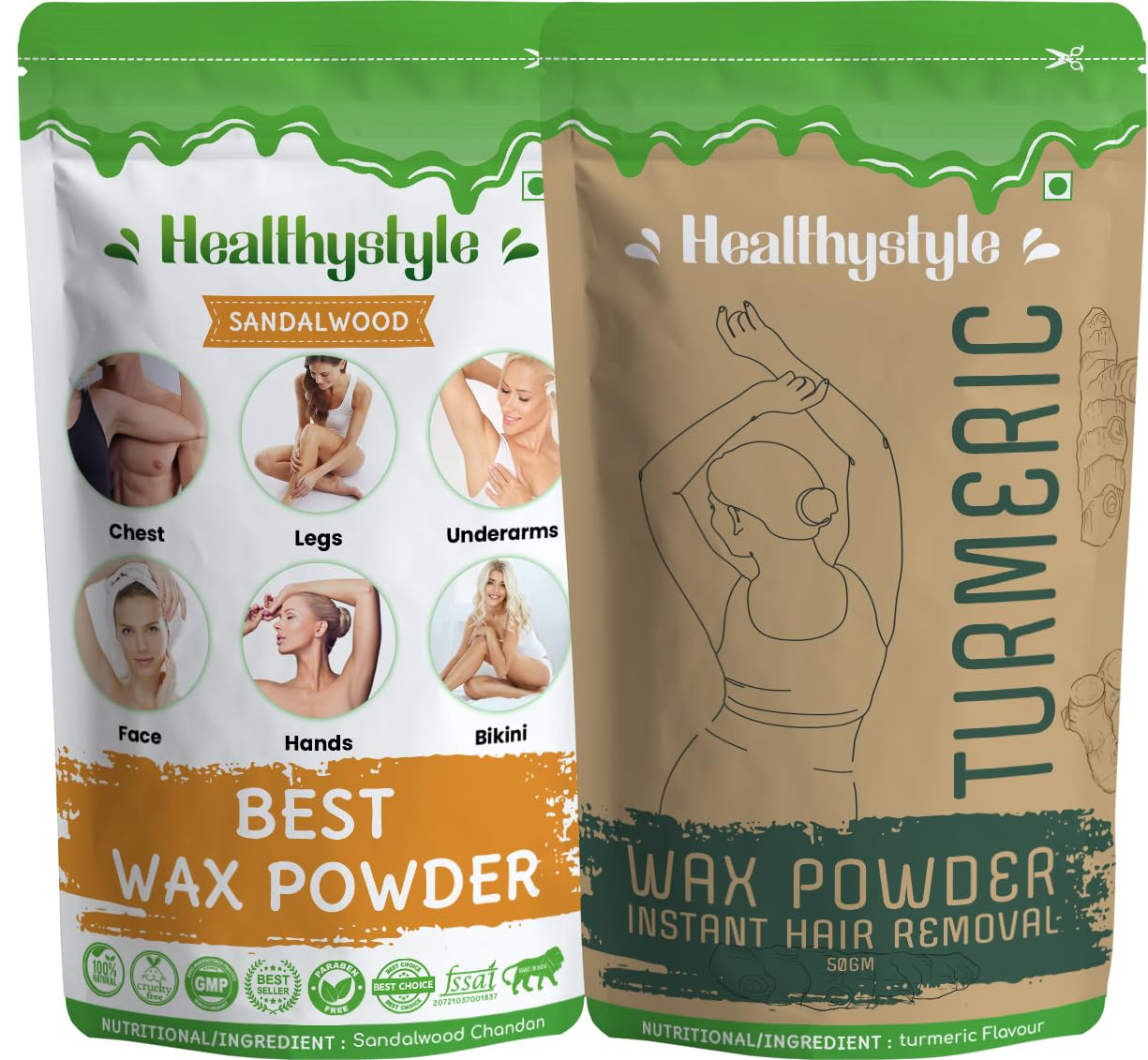 Sandalwood & Turmeric Waxing Powder Combo for Hair Removal, Traditional Powder Wax for Arms, Legs & Underarms, Easy to Mix Home Waxing Formula, Suitable for Personal & Salon Use-image-35