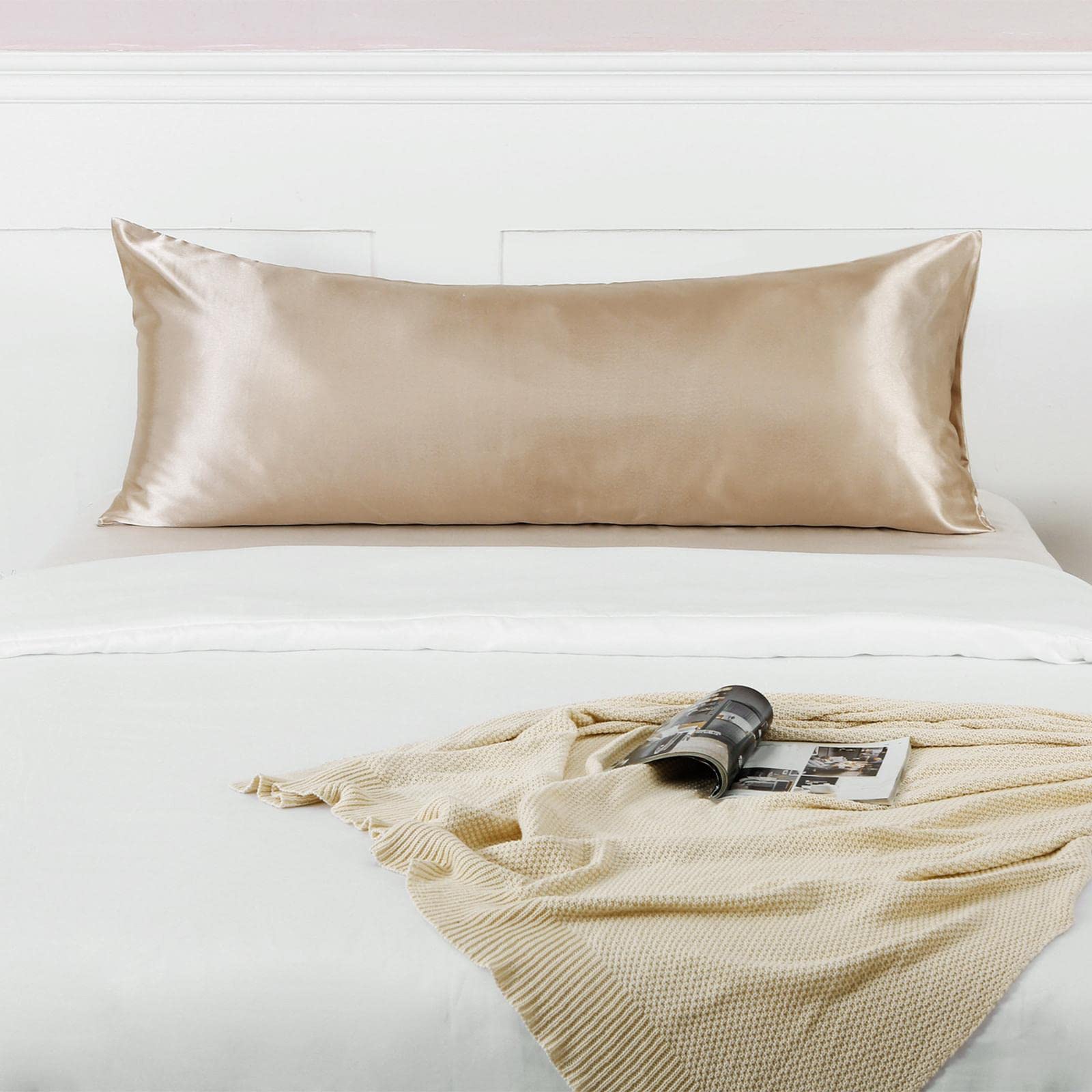LOVIVER 2 Federe per Cuscino Rinfrescante in Fibra di Poliestere 51x137 Cm, Traspiranti, Senza Cerniera, Lunghe, Lavabili, Accessori per Da Lett