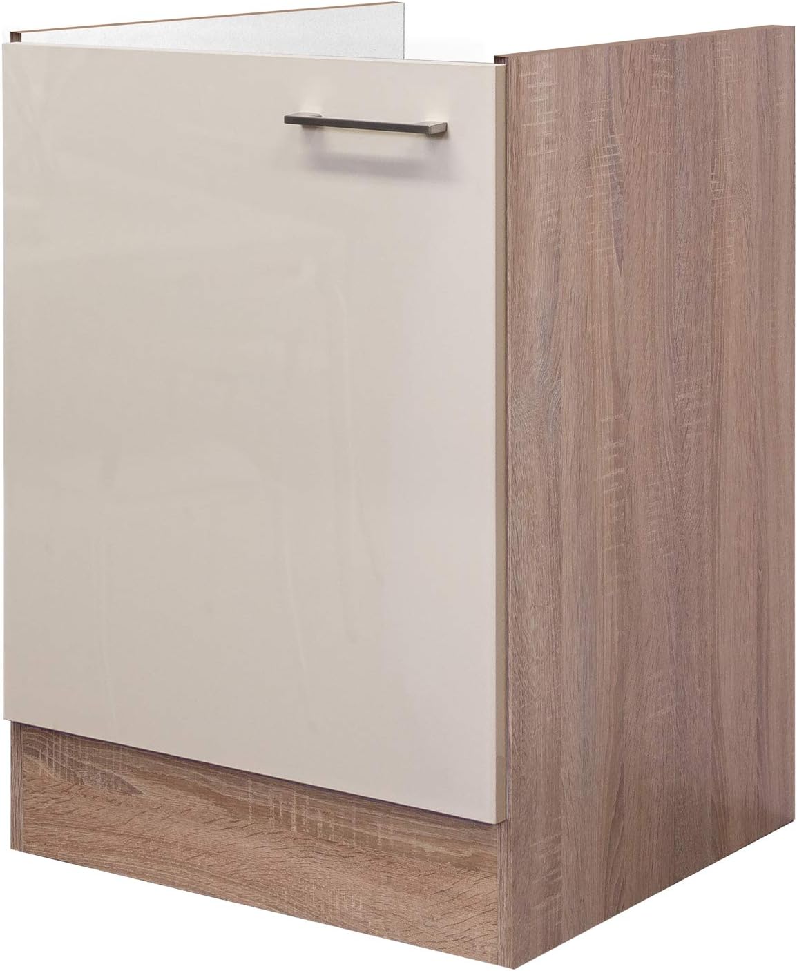 Flex-Well Unterschrank Nepal 50cm - Küchenschrank Creme Hochglanz/Eiche Sonoma Made In Germany