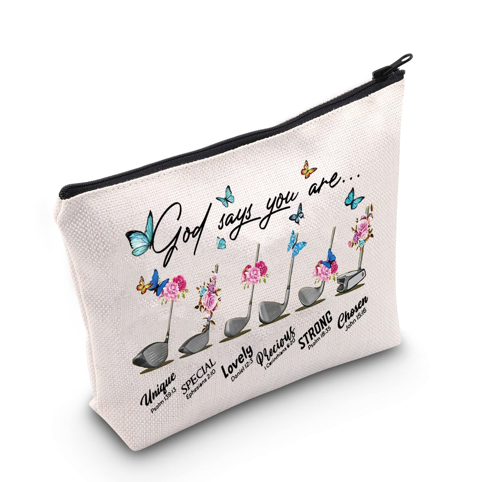 LEVLOIce Hockey Cosmetic Make Up Bag Gift For Hockey Lover God Says You Are Unique Special Lovely Chosen Makeup Zipper Pouch Bag (God Says Ice Hockey)