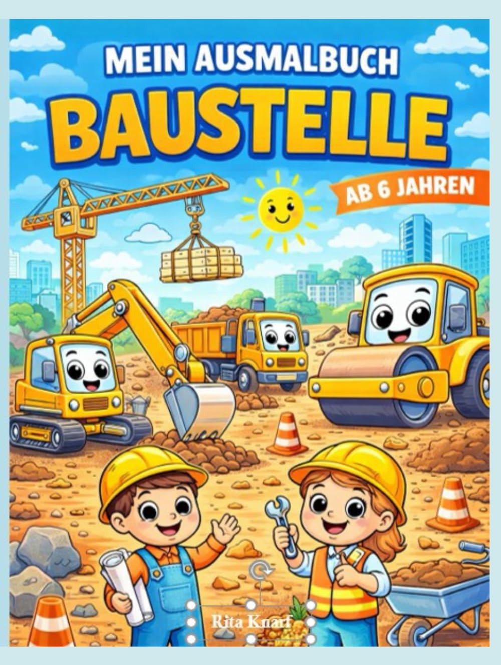 Ausmalbuch Baustelle: 56 Einzelbilder zum Ausmalen um den Farbdurchdruck zu vermeiden