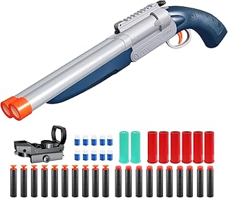 Double-barreled Toy Gun - Two Modes Realistic Soft Bullet Toy Guns Blaster with Sight - Educational Shooting Toy Shotgun - Gifts Christmas Birthday Halloween Present